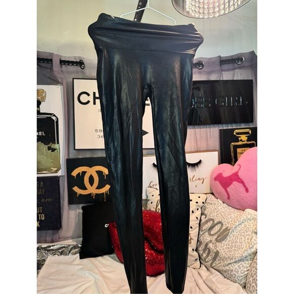 Spanxshape faux leather high waist leggings/pants/shaper sz xL extra large Euc - Picture 6 of 10